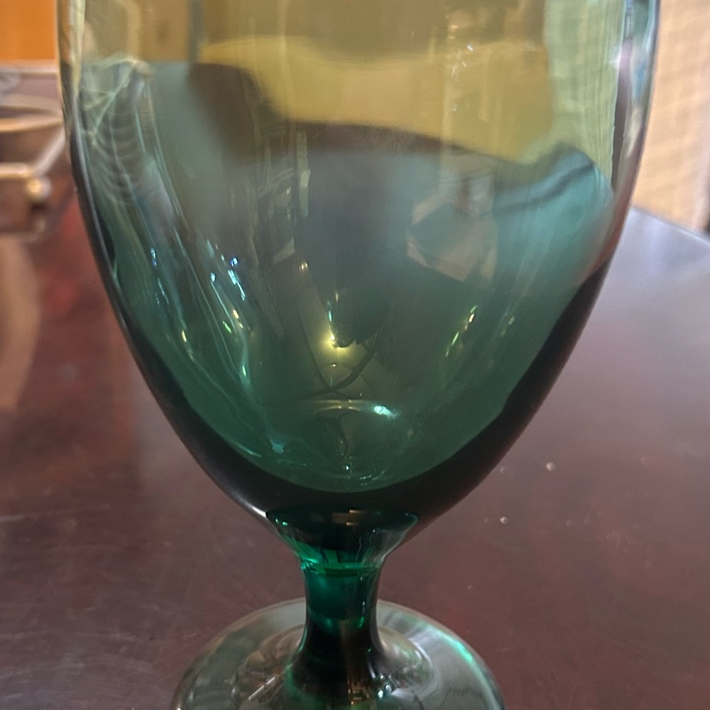 Elegant Green Glass Goblet